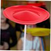 BESPORTBLE Juggling Disk Props Juggling Equipment Plate with Sticks for Circus Circus Plate Training Spinning Juggle Beginners s Red Plastic view 4