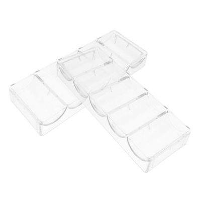 BESPORTBLE 2pcs Clear Acrylic Poker Chip Holder Tray Portable Poker Chip Storage Organizer for Easy Access and Classification and Wear-resistant Design