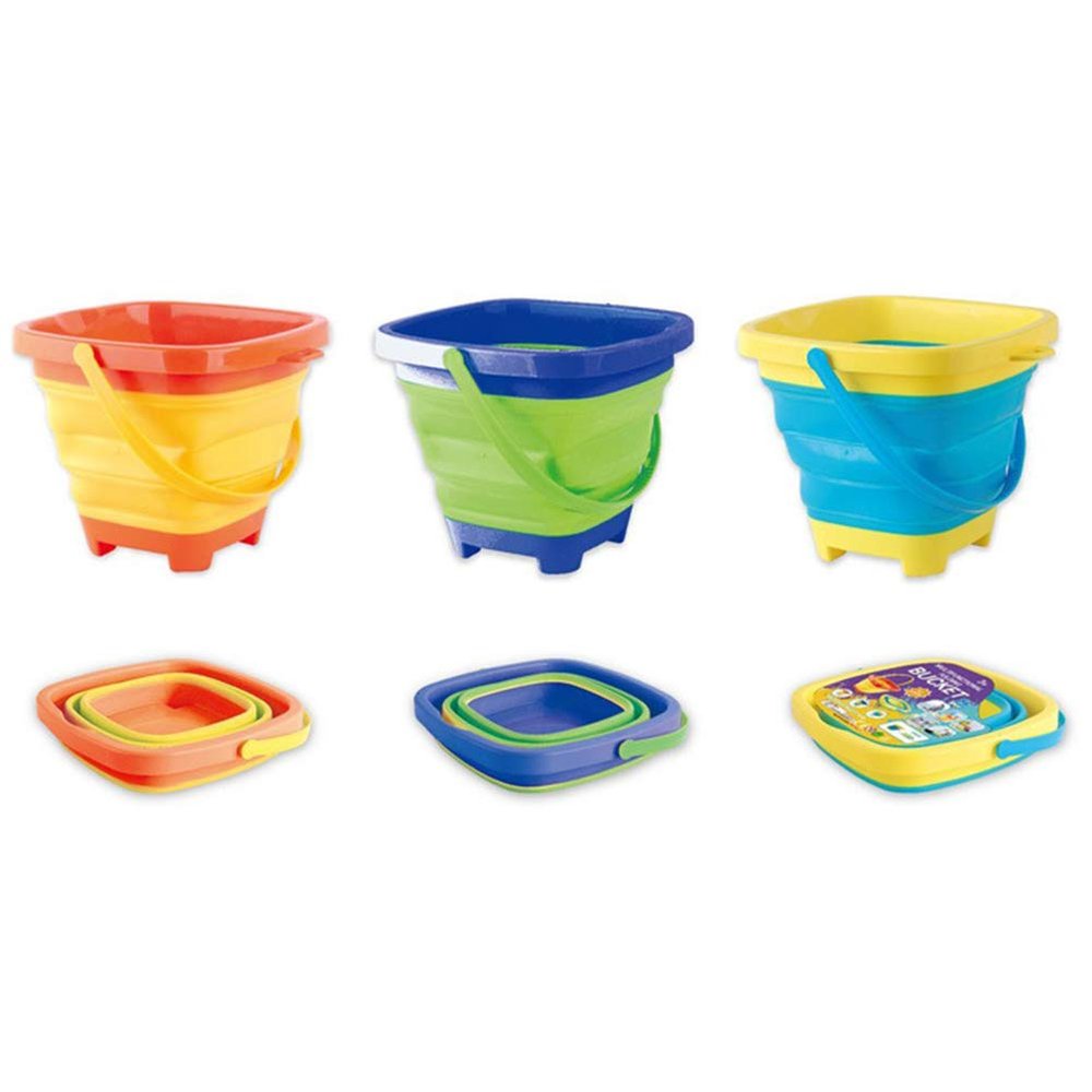 aqxreight Multifunctional Foldable Beach Bucket Sand Toy for Kids Plastic Sand Bucket Expandable Sand Pail Hes or Even Laundry Multifunctional Foldable Beach BucketSand ToyFoldable Beach (Yellow)