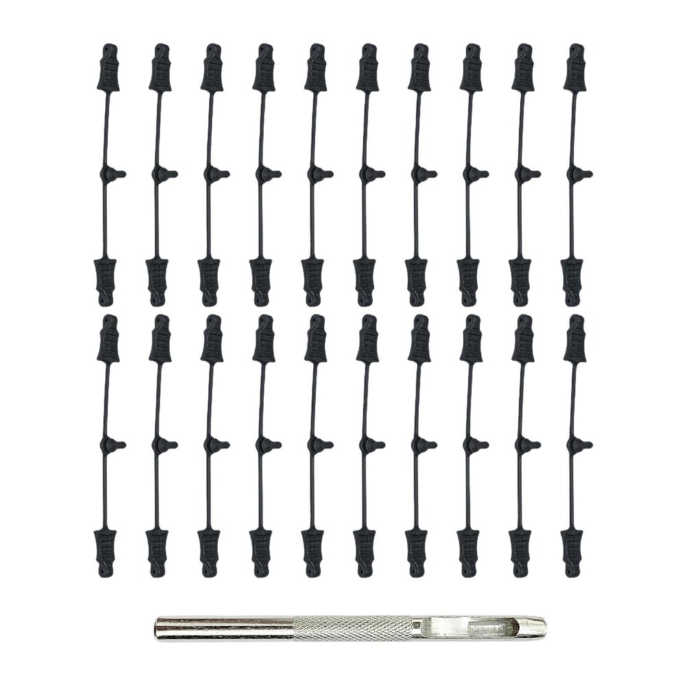 Luwecf RC Rubber Retainer Pull Tabs Parallel Rubber Strips Professional Practical Easy to Install Replacement RC Car Accessories, 21 Pieces