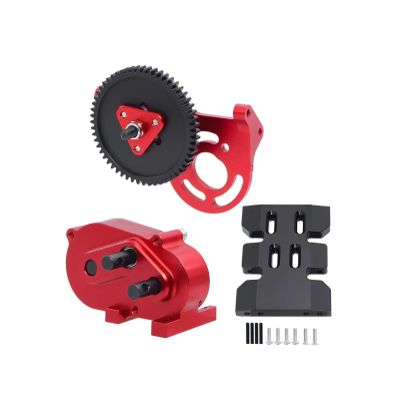 RC Spare Part Compatible with SCX10 I II 90046 for Capra for TRX4 for LCG Prefixal Gearbox Front Motor Transmission with Drive Shaft for 1/10 RC Crawler(Red)