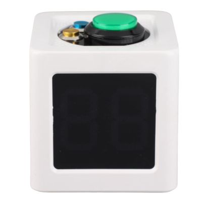 1.4in 4 Sided HD Digital Cube Timer for Poker Chess Casinos, Easy to Use Countdown Stopwatch with Bright Display, Adjustable Brightness, Portable Design (White)