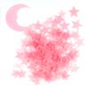 101 Pcs Glow in The Dark Stars, 3D PET Glowing Stars Moon Wall Decals Wall Stickers Luminous Fluorescent Ceiling Decor Room Decorations Christmas Stocking Stuffer for Kids Room Ceiling (Pink) view 1