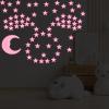 101 Pcs Glow in The Dark Stars, 3D PET Glowing Stars Moon Wall Decals Wall Stickers Luminous Fluorescent Ceiling Decor Room Decorations Christmas Stocking Stuffer for Kids Room Ceiling (Pink) view 4