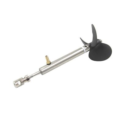 5mm Waterproof Shaft Assembly for Boat Model and Netting Boat, with 70mm Fiberglass Three-Blade Propeller and Grease Fitting(15CM-4mm-Coupling)