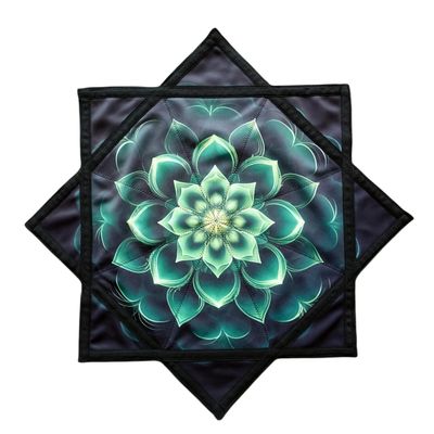 BVCY Flow Star Blacklight (UV Reactive) Beginners Spinning Cloth to Sided Print Flow Toy Fingertip Rotating Dapo Star Green (R05-style5)
