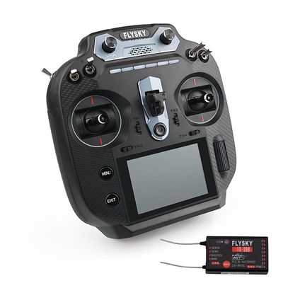 GoolRC Flysky FS-ST16 2.4GHz 16CH Radio Transmitter with FS-SR8 Receiver, 3.5 Inch IPS Screen Dual Antenna Remote Controller with Receiver for RC Car Boat Airplane (Left Hand Throttle)
