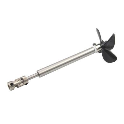 Boat Model 5mm Shaft Assembly with 60mm Four-Blade Full-Submerged Propeller, 304 Stainless Steel+Nylon PC, 1 Set(25CM-5mm-joint)
