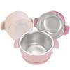 Bellas Friends Stainless Steel and Silicone Baby Bowls with Suction 3 Pack, 4.3 for Toddlers Kids Feeding, Non-Slip, Non-Toxic, Mess-Free, Dishwasher Safe, Fit High Chair Size, light pink beige pink view 1