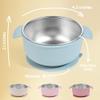 Bellas Friends Stainless Steel and Silicone Baby Bowls with Suction 3 Pack, 4.3 for Toddlers Kids Feeding, Non-Slip, Non-Toxic, Mess-Free, Dishwasher Safe, Fit High Chair Size, light pink beige pink view 2