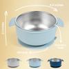 Bella's Friends Stainless Steel and Silicone Baby Bowls with Suction 3 Pack, 4.3 for Toddlers Kids Feeding, Non-Slip, Non-Toxic, Mess-Free, Dishwasher Safe, Fit High Chair Size, blue dark blue gray view 2