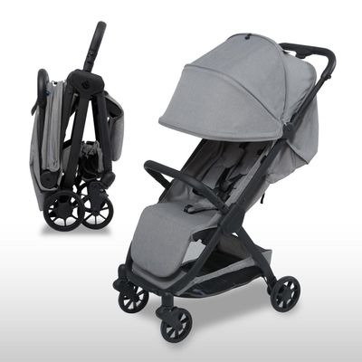Pika Baby Stroller  Lightweight, Compact, Auto-Folding Design with Adjustable Footrest, UV Canopy, Mesh Window, and Travel Friendly  Perfect for Newborns to 55 lbs