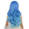 Edivd Girls Ombre Blue Wig Child Long Light Blue Wig with Bangs Kids Long Wavy Curly Wigs Heat Resistant Synthetic Wigs with Cap view 4