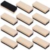 12-Pack Dustless Wool Felt Chalkboard Erasers, Wooden School Erasers for Teachers & Students, Black Board Dusters for Classroom, Office, and Home Use view 2