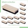 12-Pack Dustless Wool Felt Chalkboard Erasers, Wooden School Erasers for Teachers & Students, Black Board Dusters for Classroom, Office, and Home Use view 4