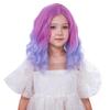 Edivd Kids Colorful Wig Girls Rainbow Side Part Wig Child Multi Color Wavy Curly Wigs Heat Resistant Synthetic Wigs with Cap view 1
