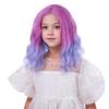 Edivd Kids Colorful Wig Girls Rainbow Side Part Wig Child Multi Color Wavy Curly Wigs Heat Resistant Synthetic Wigs with Cap view 2