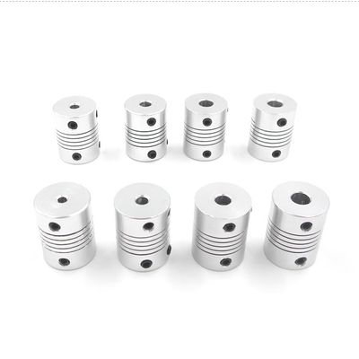 8-Pack Aluminum Elastic Couplers for Boat Model Shaft Systems, 3-6mm Inner Diameter, Shock-Absorbing Connectors(4 * 5mm)