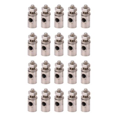 Beufee 20PCS RC Push Rod Connector, 2.1mm RC Plane Linkage Stoppers Stainless Steel Quick Adjust Stopper for KT Fixed Wing Aircraft