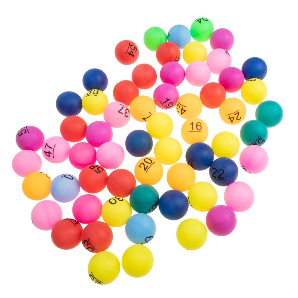 GOOHOCHY 60pcs Lottery Balls for Raffle Games Plastic Draw Balls for Fundraisers Parties and Classroom Activities