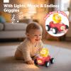 hahaland Toy Cars for Toddlers 1-3 - Push and Go Cars Musical Light up Toys for 1 Year Old Boy Gifts, Friction Powered Car Toddler Toys for One Year Old Birthday Easter Baby Boy Girls Gifts, 3 PCS view 3