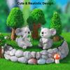 5 Pcs Random Miniature Koala Figurines Set - Fairy Garden Accessories for Micro Landscape, Bonsai Craft, Cake Toppers, Desktop & Home Decor, Flowerpot & Party Accents, Car Decor, DIY Gift Idea view 3