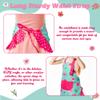 R HORSE Kid Apron and Chef Hat Set - 2Pcs Green Floral Toddler Kitchen Apron for Girls, Adjustable Role Play Costume Pretend Play Toy for Cooking Baking Painting Birthday Gift for Kids Ages 3-6 view 4