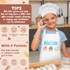 R HORSE Kid Apron and Chef Hat Set - 2Pcs White Mini Cook Adjustable Children Kitchen Toddler Apron for Girls Boys, Funny Dress up Pretend Play Toy Birthday Gift for Kids Cooking Baking Painting view 3