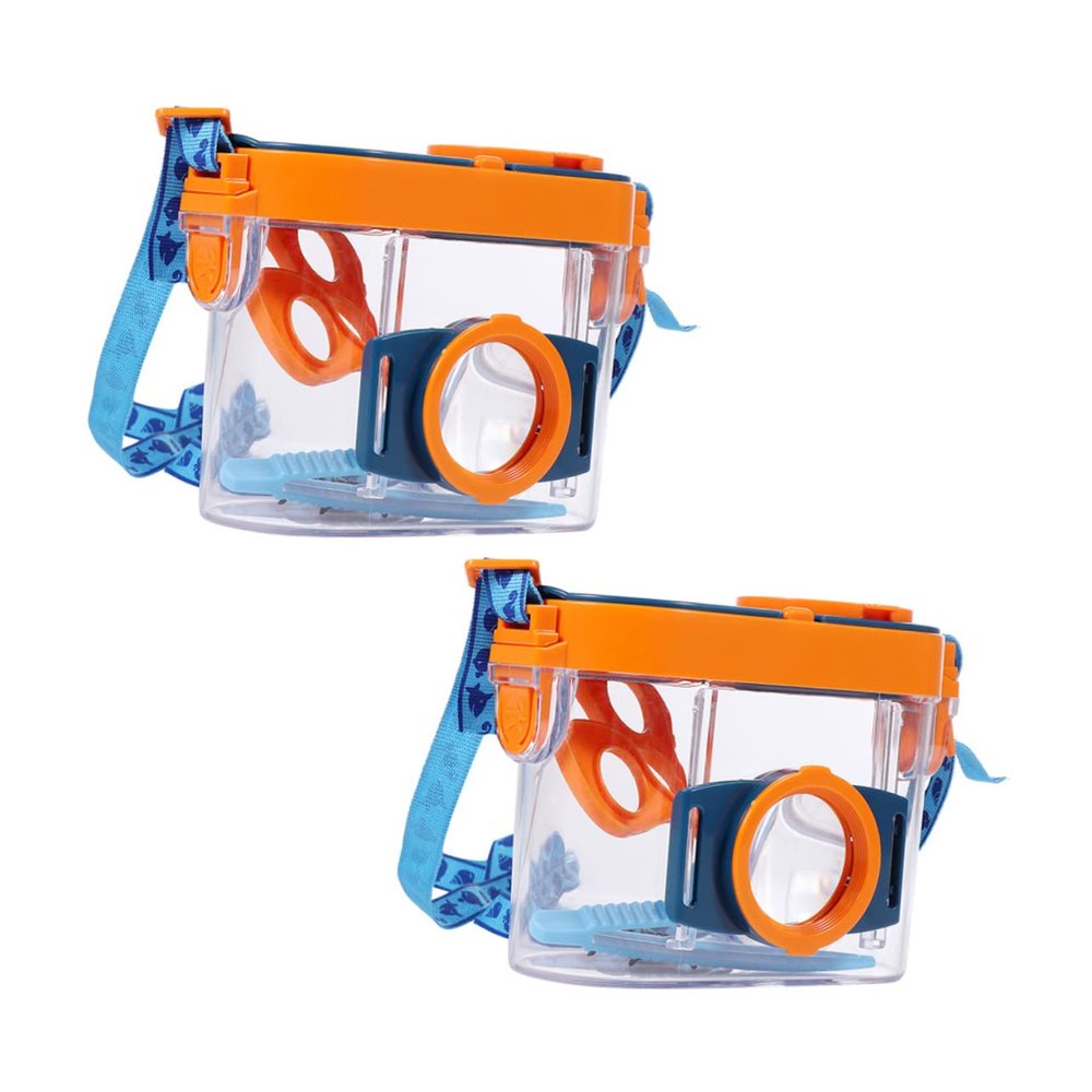 FELTECHELECTR 2pcs Outdoor Insect Viewers Observation Boxes for Lightweight and Compact Magnifying Containers with Lanyard for Nature Exploration and Science Learning