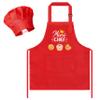 R HORSE Kid Apron and Chef Hat Set - 2Pcs Red Mini Chef Adjustable Children Kitchen Toddler Apron for Girls Boys, Funny Dress up Pretend Play Toy Birthday Gift for Kids Cooking Baking Painting view 1