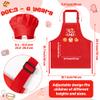 R HORSE Kid Apron and Chef Hat Set - 2Pcs Red Mini Chef Adjustable Children Kitchen Toddler Apron for Girls Boys, Funny Dress up Pretend Play Toy Birthday Gift for Kids Cooking Baking Painting view 2