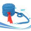 60FT Tug of War Rope,Tug a War,Tug of War Rope Adult with 10 Medals,2 Flags,Whistle,2 Hooks,Demarcation,Ribbon and Storage Bag,Outdoor Backyard Game,Team Game view 2