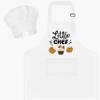 R HORSE Kid Apron and Chef Hat Set - 2Pcs White Little Chef Adjustable Children Kitchen Toddler Apron for Boys Girls, Funny Dress up Pretend Play Toy Birthday Gift for Kids Cooking Baking Painting view 1