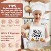 R HORSE Kid Apron and Chef Hat Set - 2Pcs White Little Chef Adjustable Children Kitchen Toddler Apron for Boys Girls, Funny Dress up Pretend Play Toy Birthday Gift for Kids Cooking Baking Painting view 3