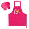 R HORSE 2Pcs Kid Apron and Chef Hat Set, Rose Red Adjustable Children Kitchen Toddler Apron for Girls, Dress up Role Play Chef Toy Funny Birthday Gift for Kids Cooking Baking Painting view 1