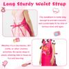 R HORSE 2Pcs Kid Apron and Chef Hat Set, Rose Red Adjustable Children Kitchen Toddler Apron for Girls, Dress up Role Play Chef Toy Funny Birthday Gift for Kids Cooking Baking Painting view 4