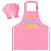 R HORSE Kid Apron and Chef Hat Set - 2Pcs Pink Baking Princess Adjustable Children Kitchen Toddler Apron for Girls, Funny Dress up Role Play Chef Toy Birthday Gift for Kids Cooking Baking Painting view 1