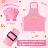 R HORSE Kid Apron and Chef Hat Set - 2Pcs Pink Baking Princess Adjustable Children Kitchen Toddler Apron for Girls, Funny Dress up Role Play Chef Toy Birthday Gift for Kids Cooking Baking Painting view 2