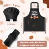 R HORSE Kid Apron and Chef Hat Set - 2Pcs Black Little Chef Adjustable Children Kitchen Toddler Apron with Pockets for Kids, Funny Dress up Pretend Play Toy Birthday Gift for Cooking Baking Painting view 2