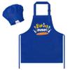 R HORSE 2Pcs Kid Apron and Chef Hat Set, Blue Adjustable Children Kitchen Toddler Apron for Boys, Dress up Role Play Chef Toy Funny Birthday Gift for Kids Cooking Baking Painting view 1