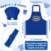 R HORSE 2Pcs Kid Apron and Chef Hat Set, Blue Adjustable Children Kitchen Toddler Apron for Boys, Dress up Role Play Chef Toy Funny Birthday Gift for Kids Cooking Baking Painting view 2