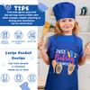 R HORSE 2Pcs Kid Apron and Chef Hat Set, Blue Adjustable Children Kitchen Toddler Apron for Boys, Dress up Role Play Chef Toy Funny Birthday Gift for Kids Cooking Baking Painting view 3