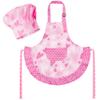 R HORSE Kid Apron and Chef Hat Set - 2Pcs Pink Heart Toddler Cooking Apron Set for Girls, Adjustable Role Play Costume Pretend Play Toy for Cooking Baking Painting Birthday Gift for Kids Ages 3-6 view 1