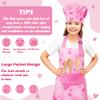 R HORSE Kid Apron and Chef Hat Set - 2Pcs Pink Heart Toddler Cooking Apron Set for Girls, Adjustable Role Play Costume Pretend Play Toy for Cooking Baking Painting Birthday Gift for Kids Ages 3-6 view 3