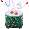 Boao Floor Tom Drum for Kids 8'' W x 6.5'' H Wooden Percussion Instrument Music Drum with 2 Rainbow Mallets Dinosaur Educational Toys for Baby Children Toddler Boy Girl Birthday Gift view 1