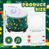 Boao Floor Tom Drum for Kids 8'' W x 6.5'' H Wooden Percussion Instrument Music Drum with 2 Rainbow Mallets Dinosaur Educational Toys for Baby Children Toddler Boy Girl Birthday Gift view 2