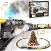 Funwee Train Set with Glowing Passenger Carriages for Under Christmas Tree,Electric Train Toy with Smoke,Light and Sound,Birthday Gifts Idea for 3 4 5 6 7+ Years Old Toddler Boys and Girls view 1