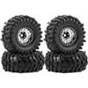 118mm 1.9inch RC Crawler Tires,Negative Bias-11mm Aluminum Wheels 12mm Hex for 1/10 RC Crawler Cars TRX-4 D90 D110 TF2 Tamiya CC01 AXI03007 90047 SCX10III Gen8 R258 (Silver) view 1