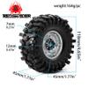 118mm 1.9inch RC Crawler Tires,Negative Bias-11mm Aluminum Wheels 12mm Hex for 1/10 RC Crawler Cars TRX-4 D90 D110 TF2 Tamiya CC01 AXI03007 90047 SCX10III Gen8 R258 (Silver) view 2