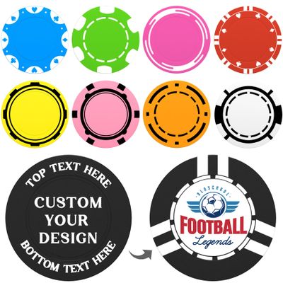 100-1000 Custom Poker Chips 37mm, 9 Colors Drink Tokens Personalized Your Logo, Image & Text, Full-Color Double Sided Printing, Customized Plastic Poker Chips for Bar, Club, Parties, Events (Black)